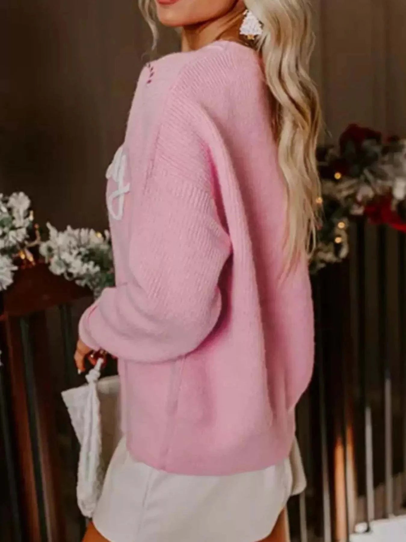 Merry Candy Cane Christmas Crew Neck Sweater