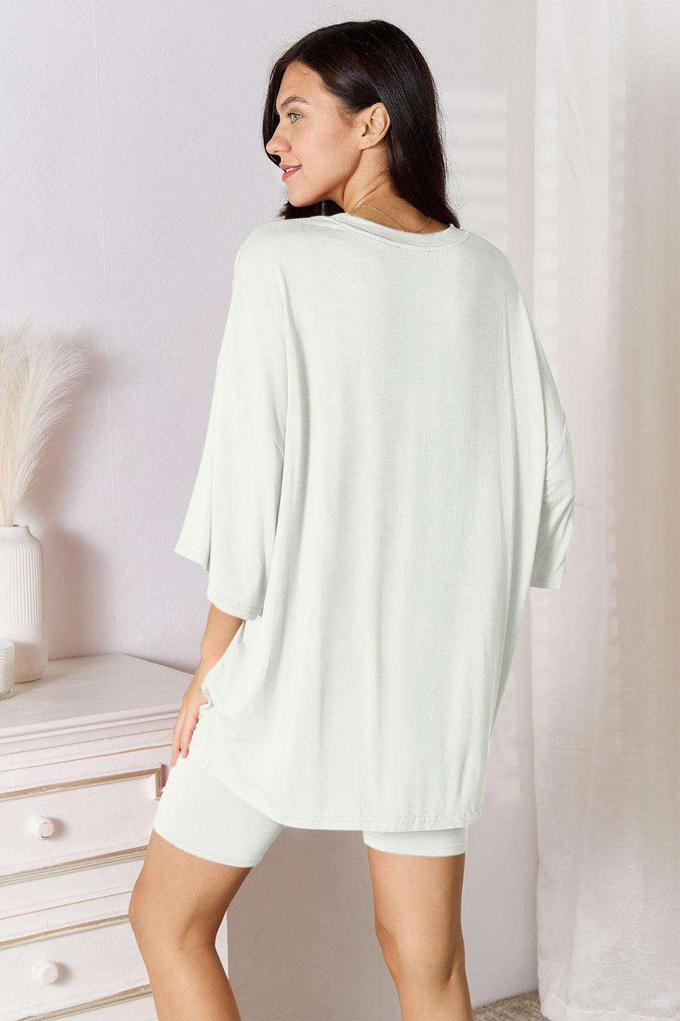 Basic Bae Full Size Soft Rayon Three-Quarter Sleeve Top and Shorts Set