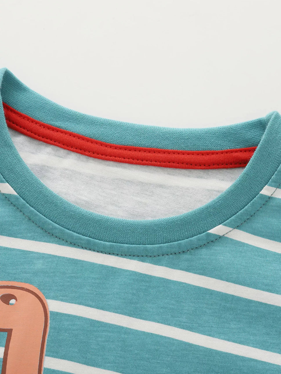 Children's Dinosaur Print Striped Pajama Set