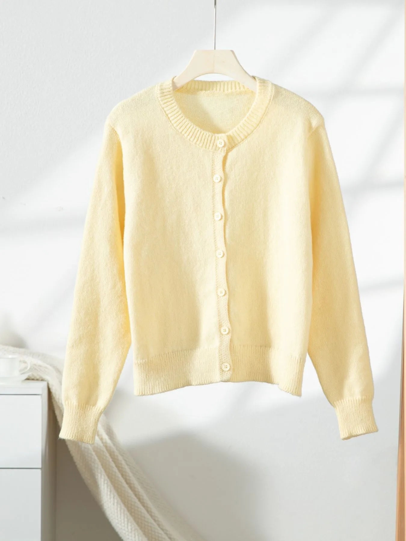 Button-Up Long Sleeve Knit Cardigan