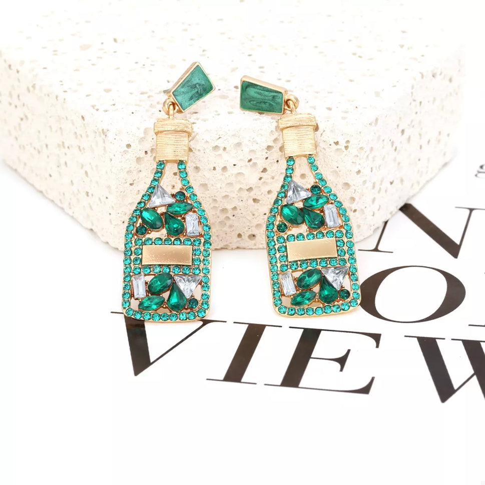 Champagne Bottle Drop Earrings