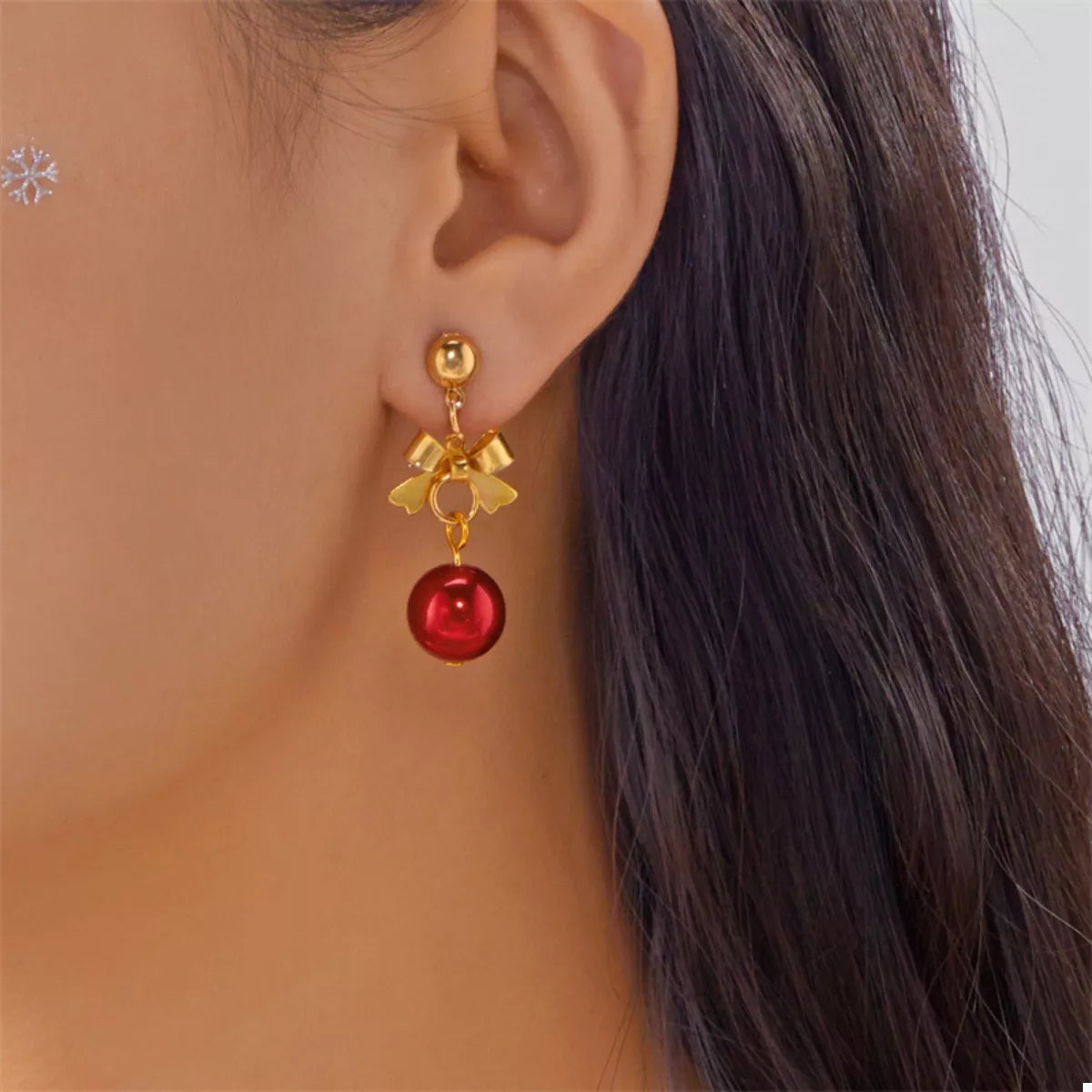 Christmas 18K Gold-Plated Ball Drop Earrings