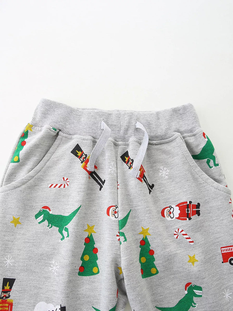 Children's Christmas Print Round Neck Top and Pants Set