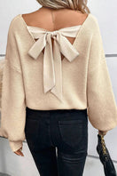 Switch Tied V-Neck Long Sleeve Sweater 1 image