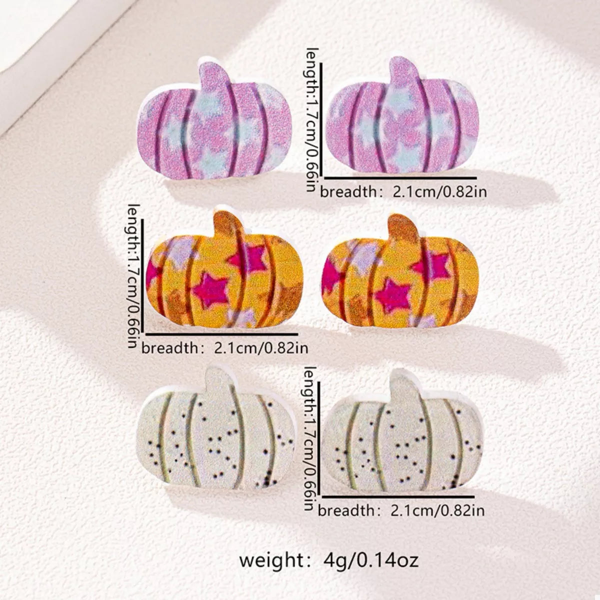 3 Piece Halloween Pumpkin Stud Earrings