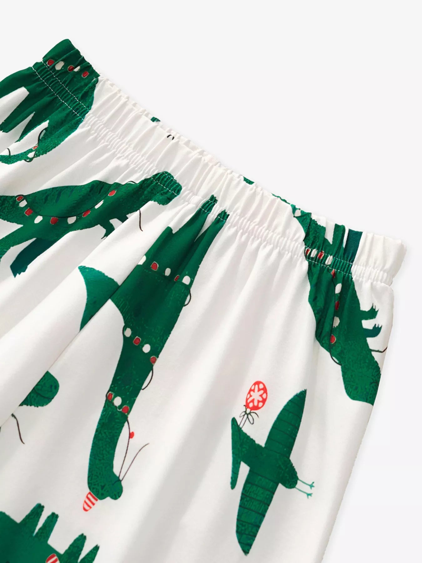 Children's Dinosaur Print Round Neck Pajama Set