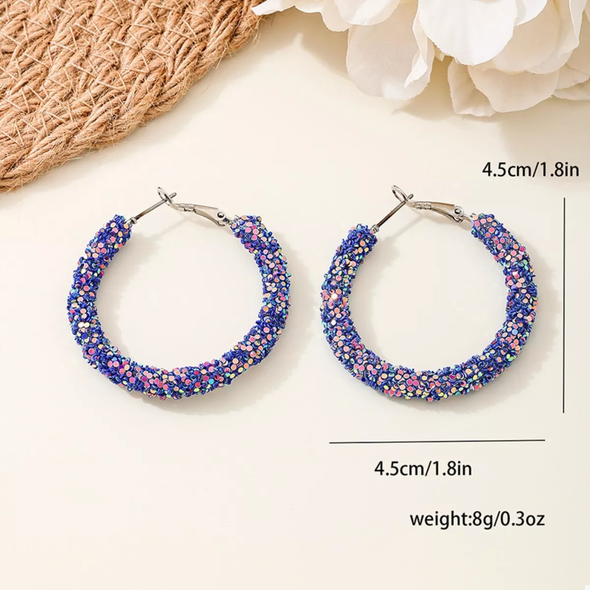 Sparkling Alloy Hoop Earrings