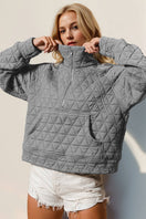 Switch Double Take Half Zip Long Sleeve Quilted Sweatshirt with Pocket 3 image