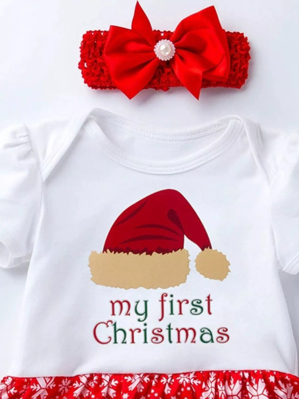Children's Christmas One Piece Dress with Headband