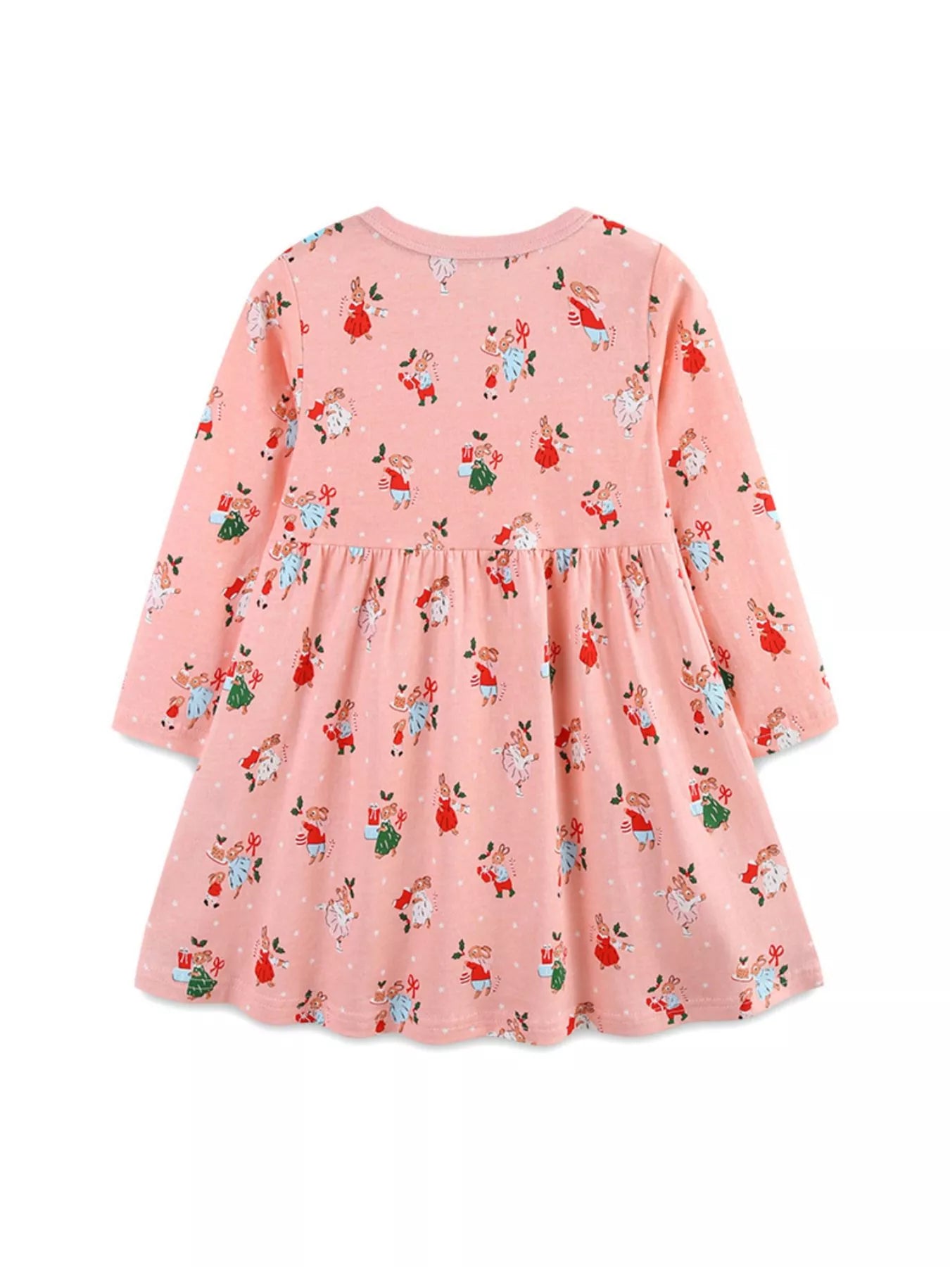 Children's Christmas Print Long Sleeve Dress