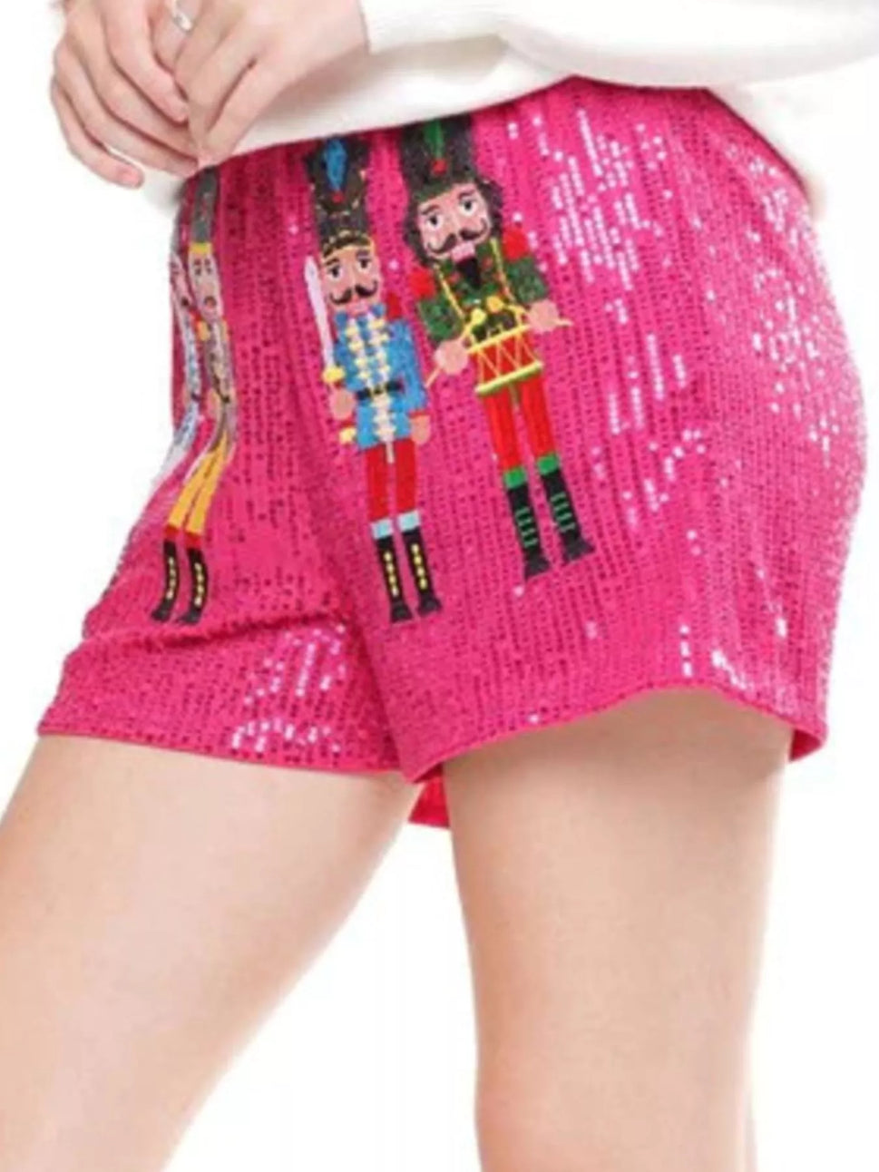 Christmas Sequined Nutcracker Shorts