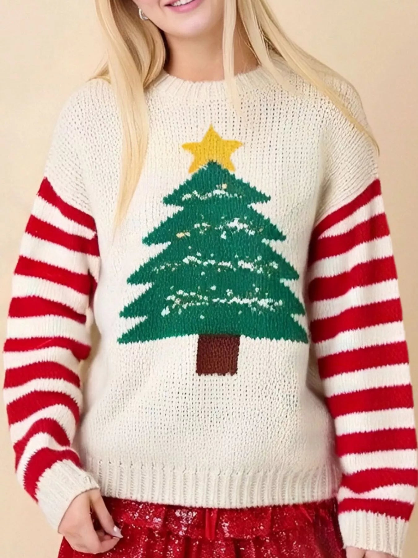Christmas Tree Round Neck Sweater