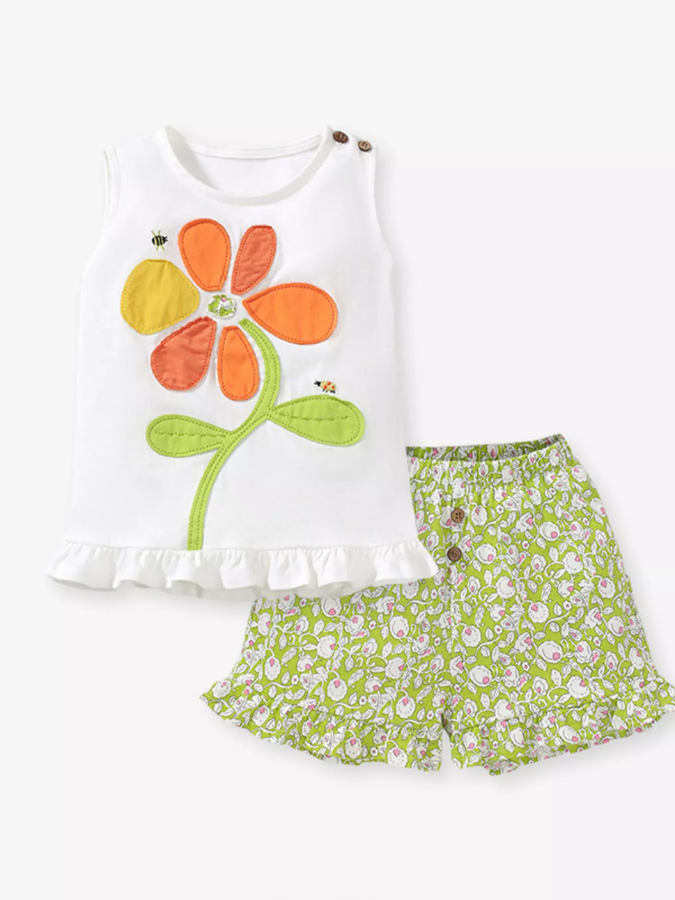 Children's Ruffle Trim Tank and Shots Set