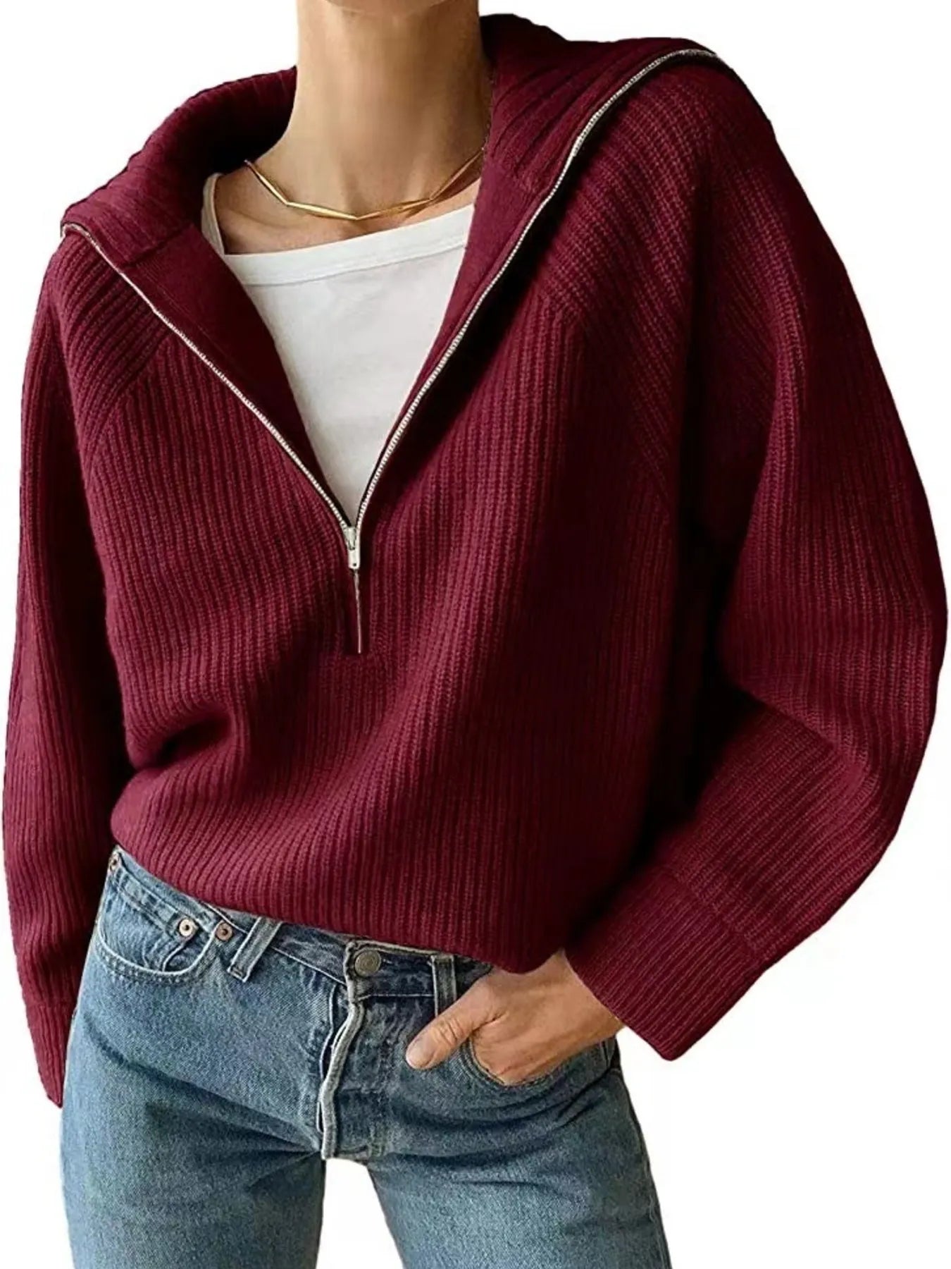 Half-Zip Long Sleeve Sweater
