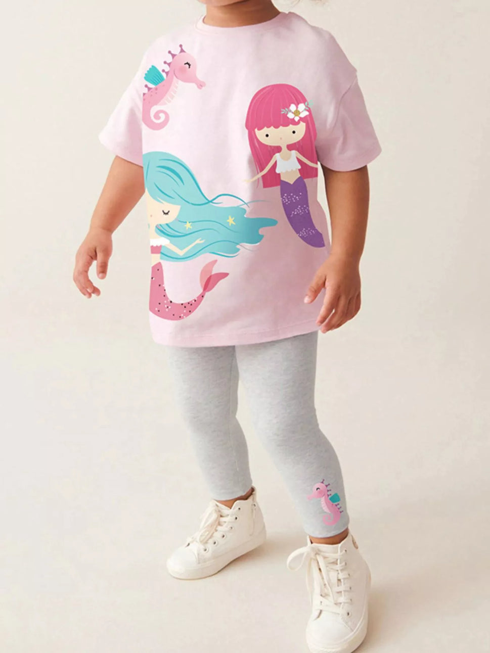 Children's Mermaid Graphic Tee and Leggings Set