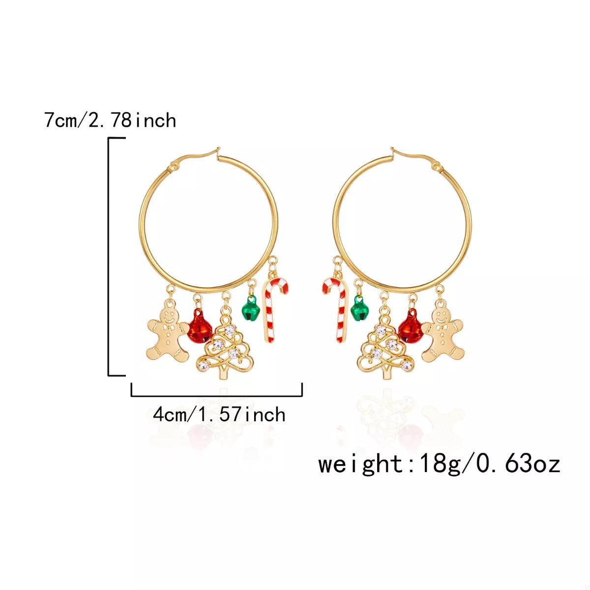 Christmas Theme Hoop Earrings