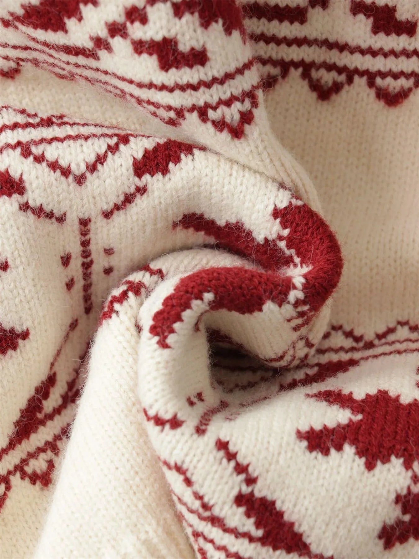 Christmas Snowflake Round Neck Sweater