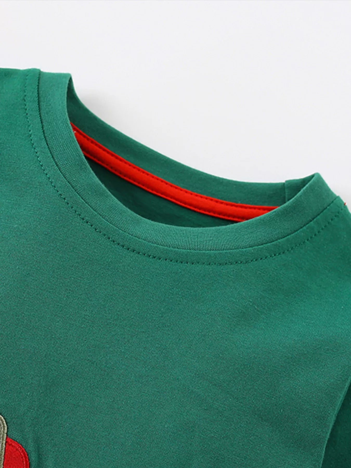 Children's Excavator Applique Long Sleeve Top and Pants Set