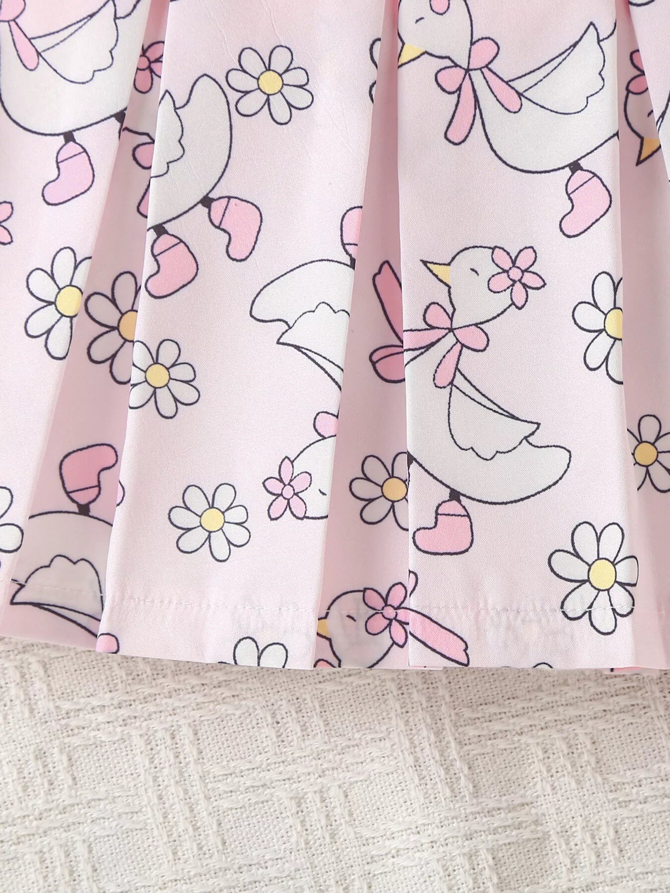 Children's Embroidered Ribbed Polo Shirt & Pleated Skirt Set