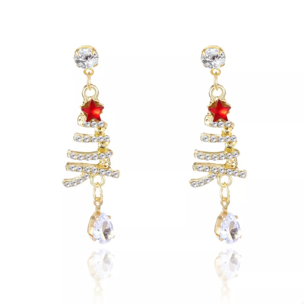 18K Gold-Plated Christmas Tree Earrings