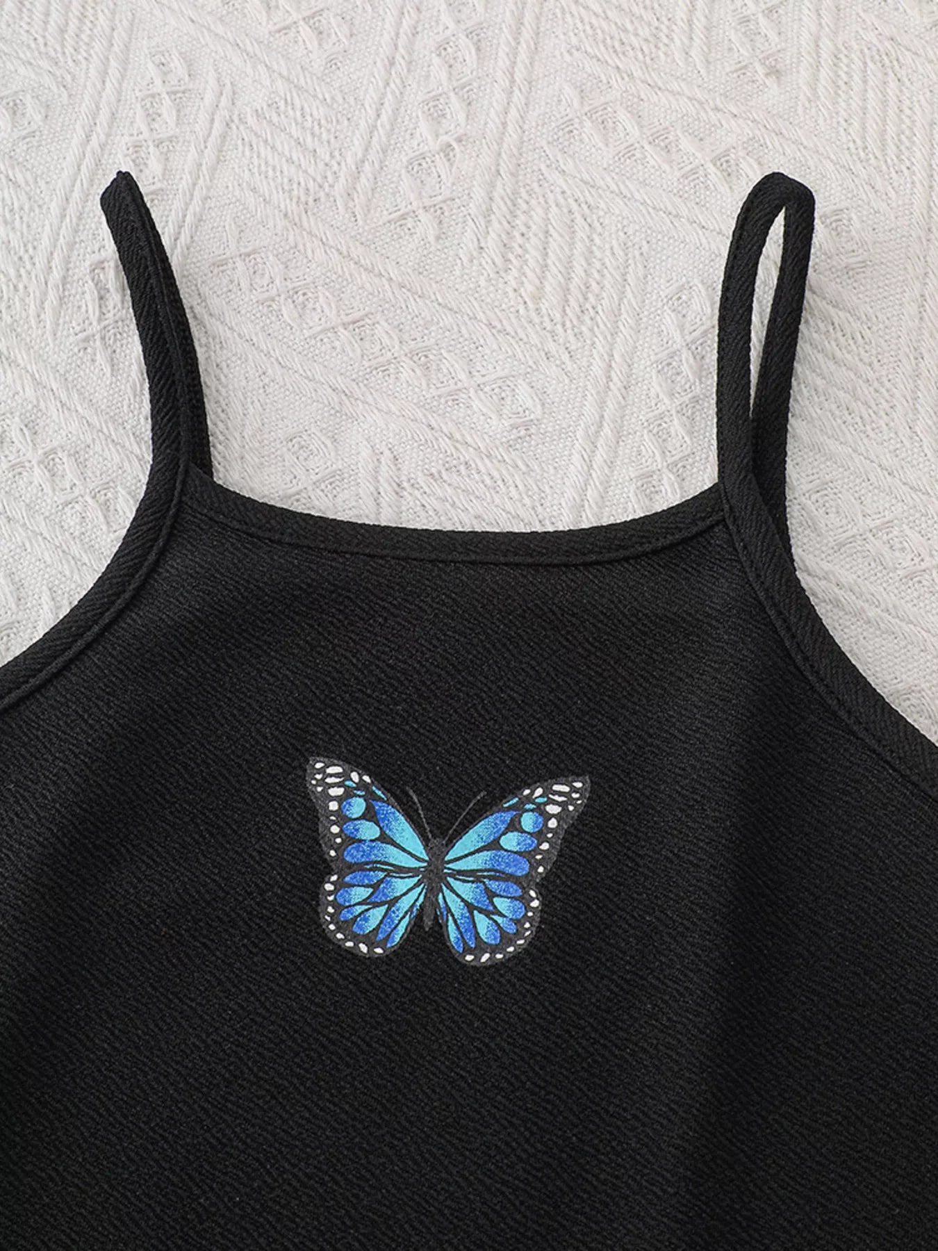 Children's Butterfly Long Sleeve Casual Dress Set