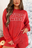 Switch MERRY Round Neck Long Sleeve Top and Shorts Lounge Set 3 image