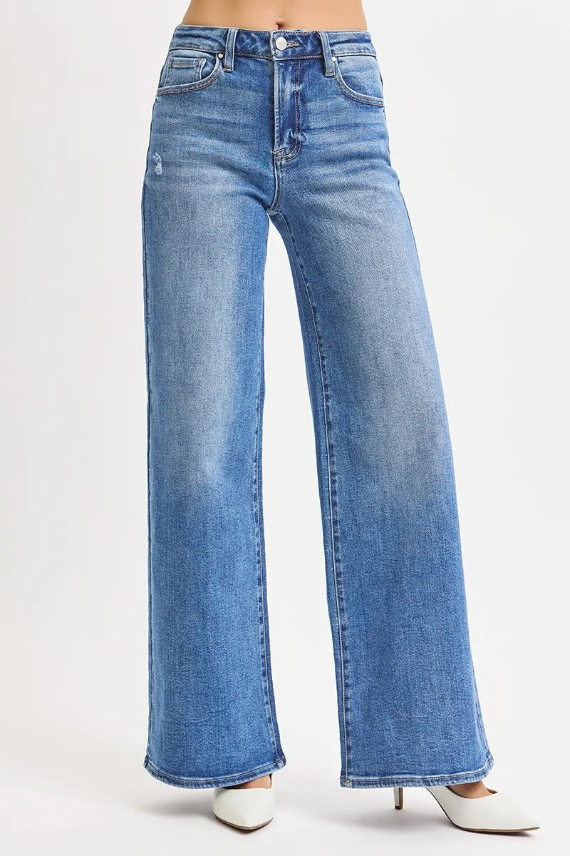 RISEN Full Size High Rise Wide Leg Jeans Plus Size