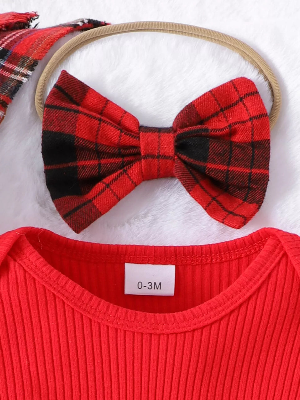 Children's Christmas Ruffle Trim 4-Piece Set