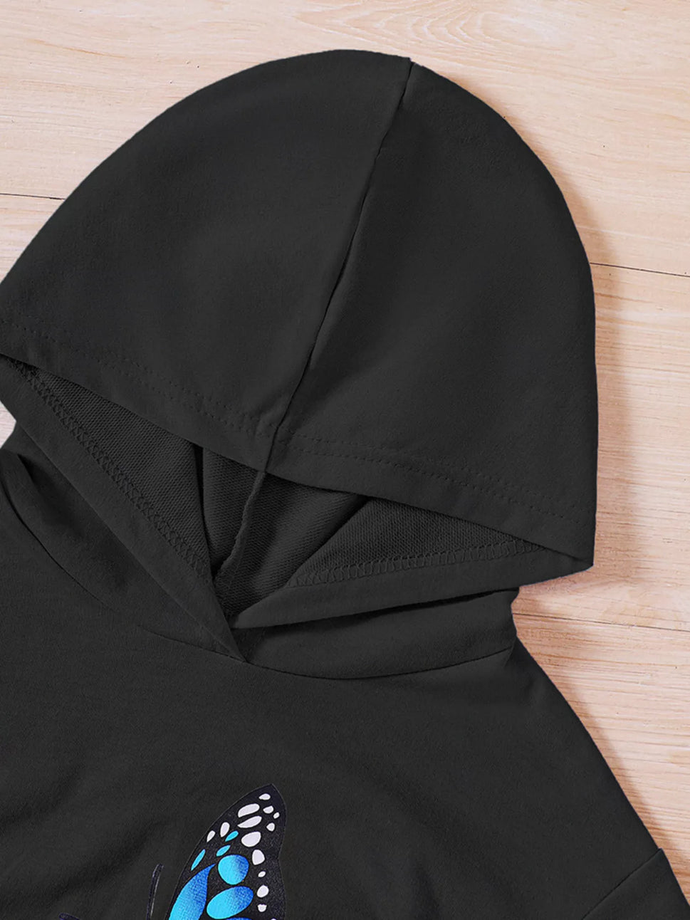 Childrens's Butterfly Print Hoodie & Pants Set