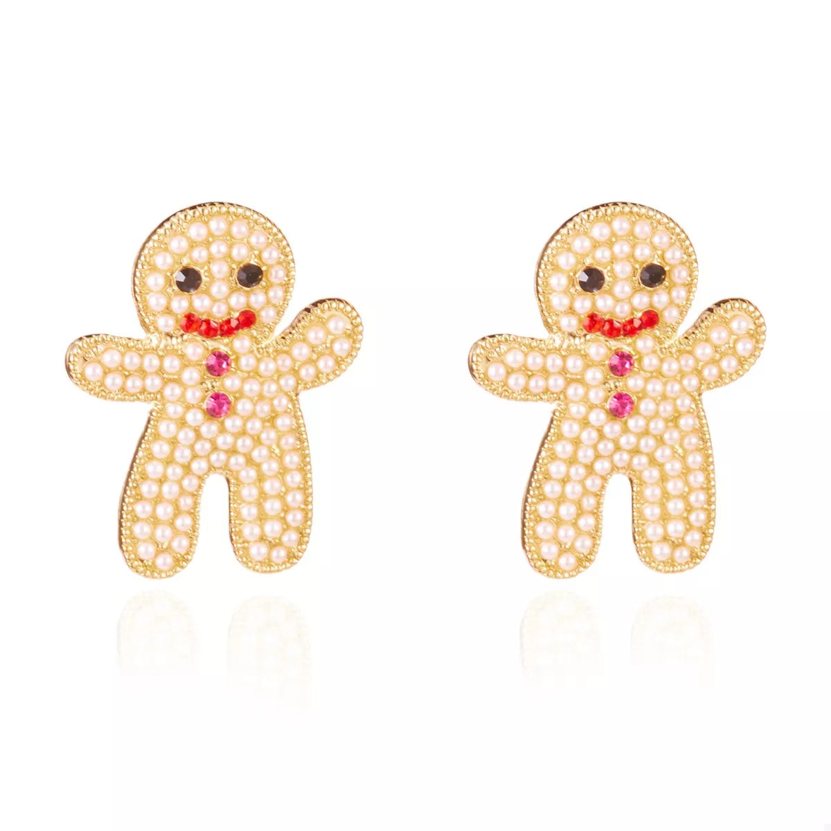 Alloy Gingerbread Man Stud Earrings
