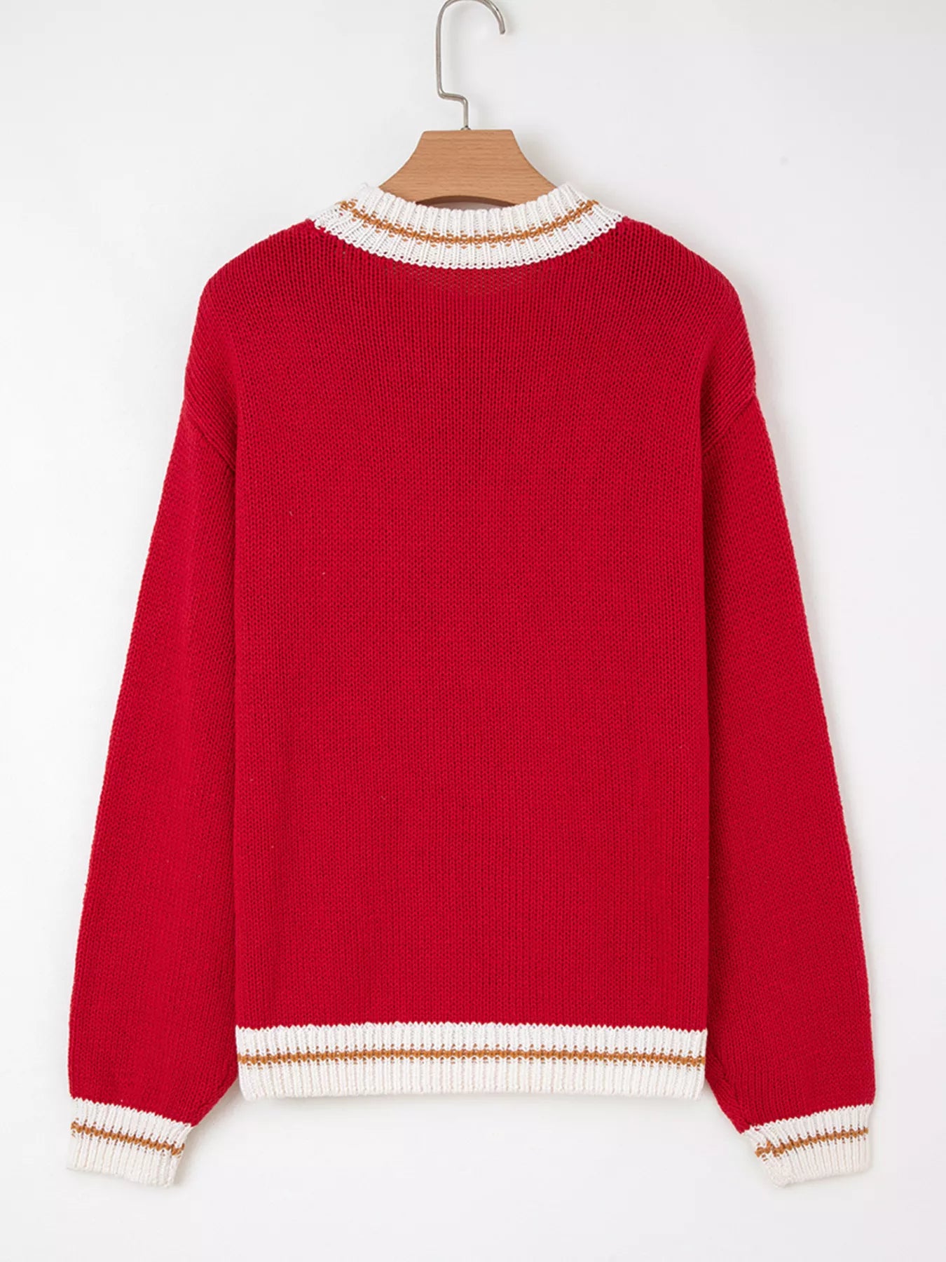 MERRY Contrast Edge Drop Shoulder Christmas Sweater