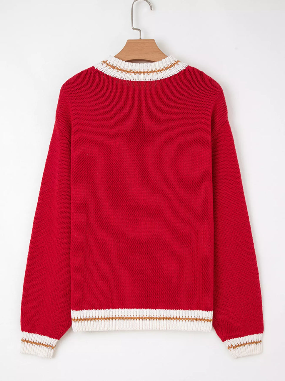 MERRY Contrast Edge Drop Shoulder Christmas Sweater
