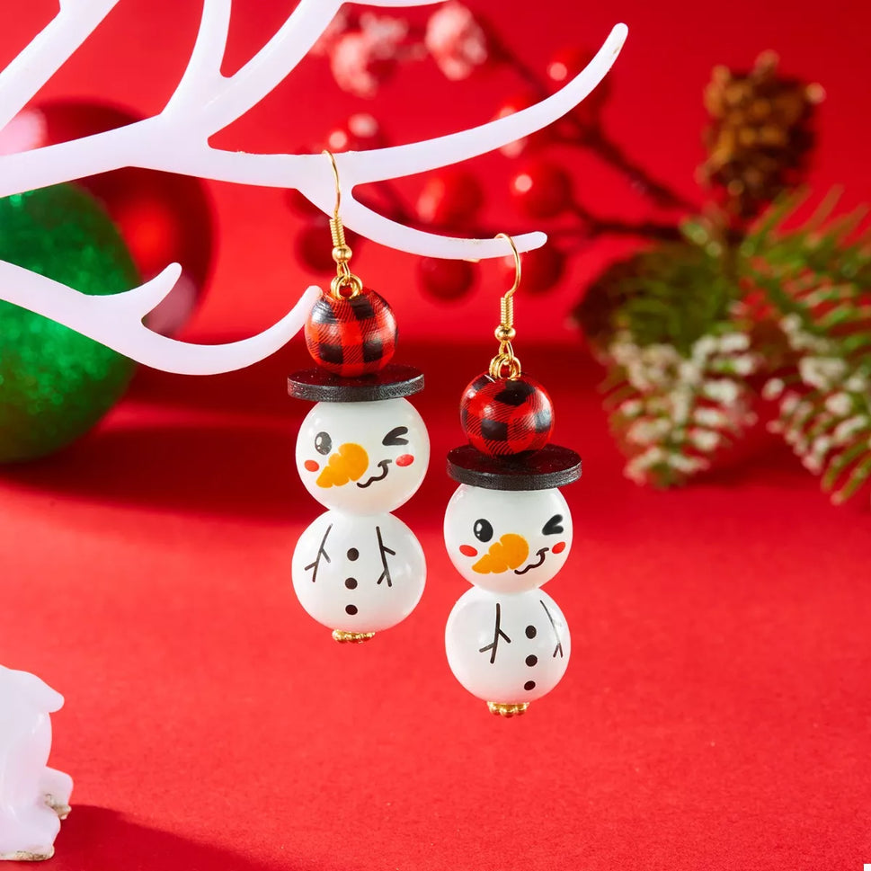 Christmas Snowman Dangle Earrings