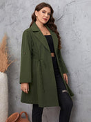 Switch Honey Plus Size Lapel Collar Roll-Tab Sleeve Trench Coat 3 image