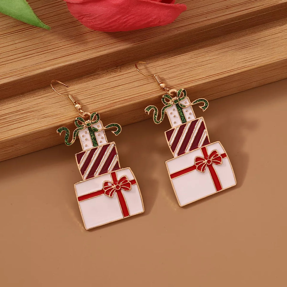 Christmas Gift Box Dangle Earrings