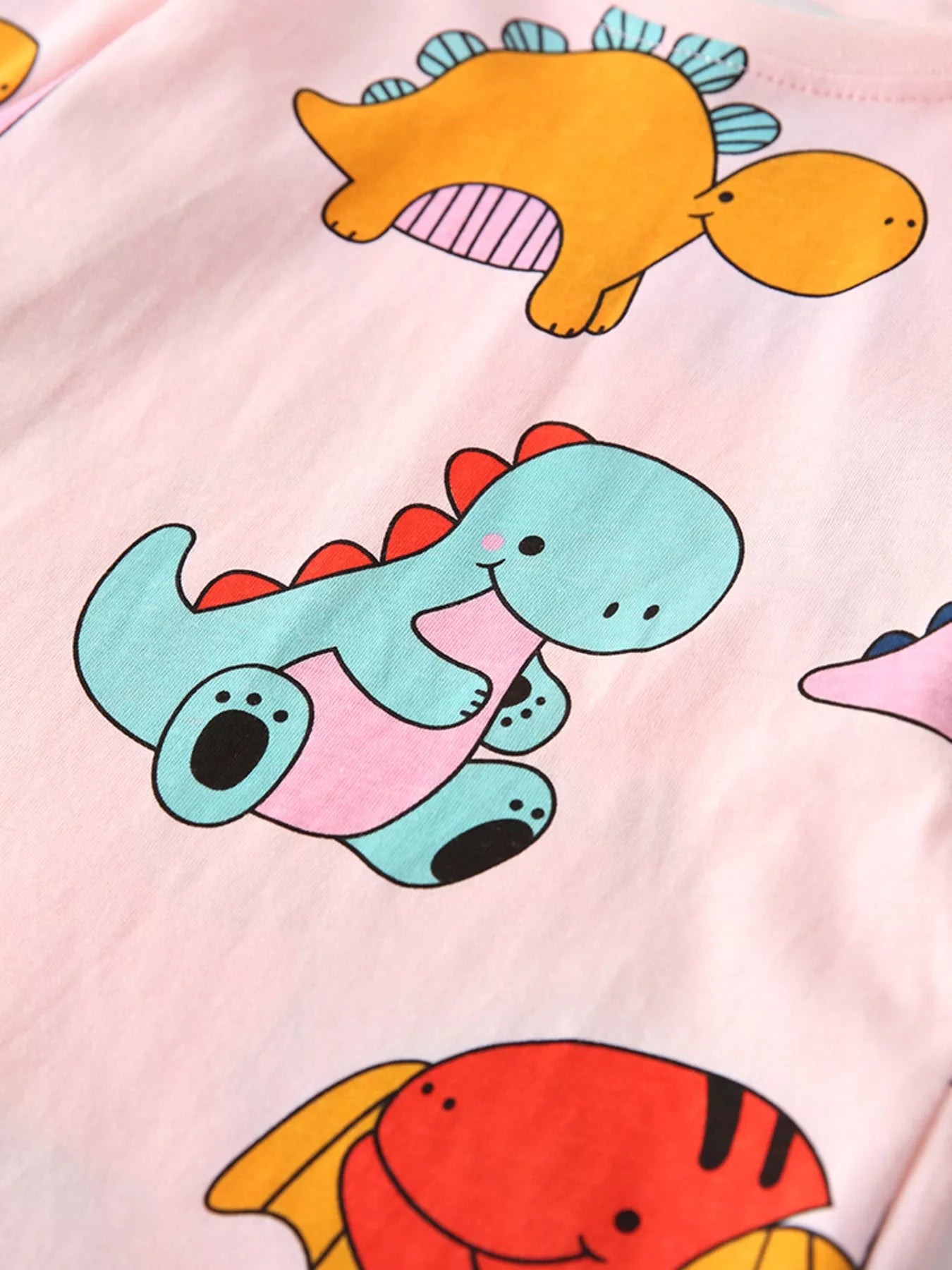 Children's Cute Dinosaur Print Long Sleeve Pajama Set