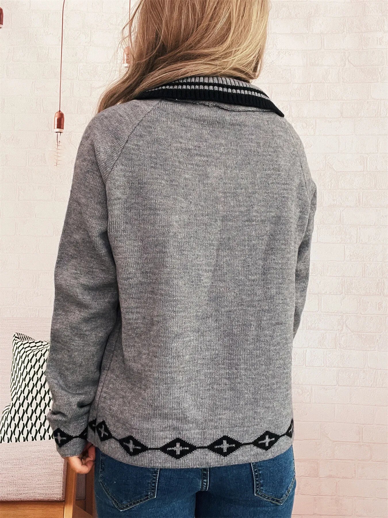 Heart Button Long Sleeve Cardigan