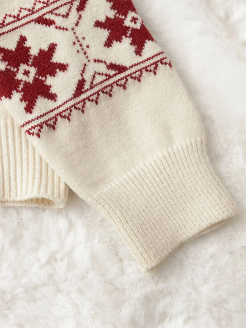 Christmas Snowflake Round Neck Sweater