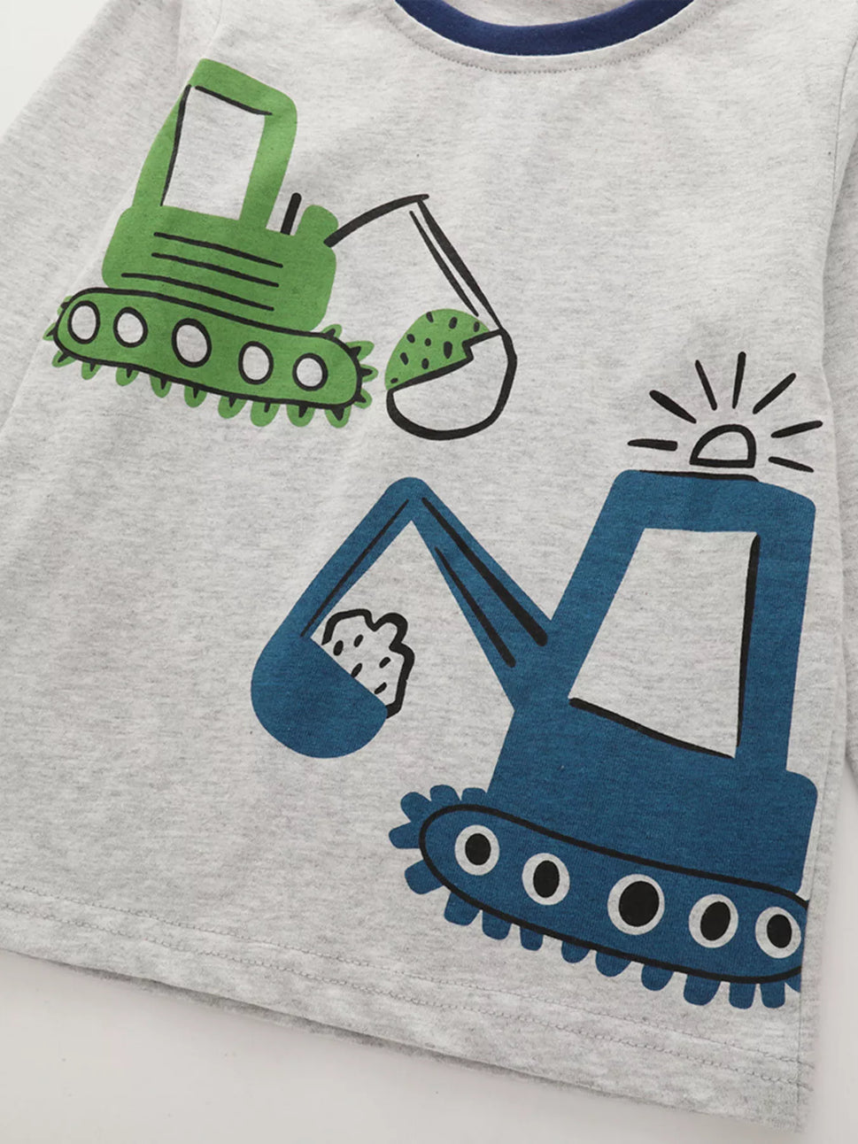 Children's Construction Vehicle Print Pajama Set