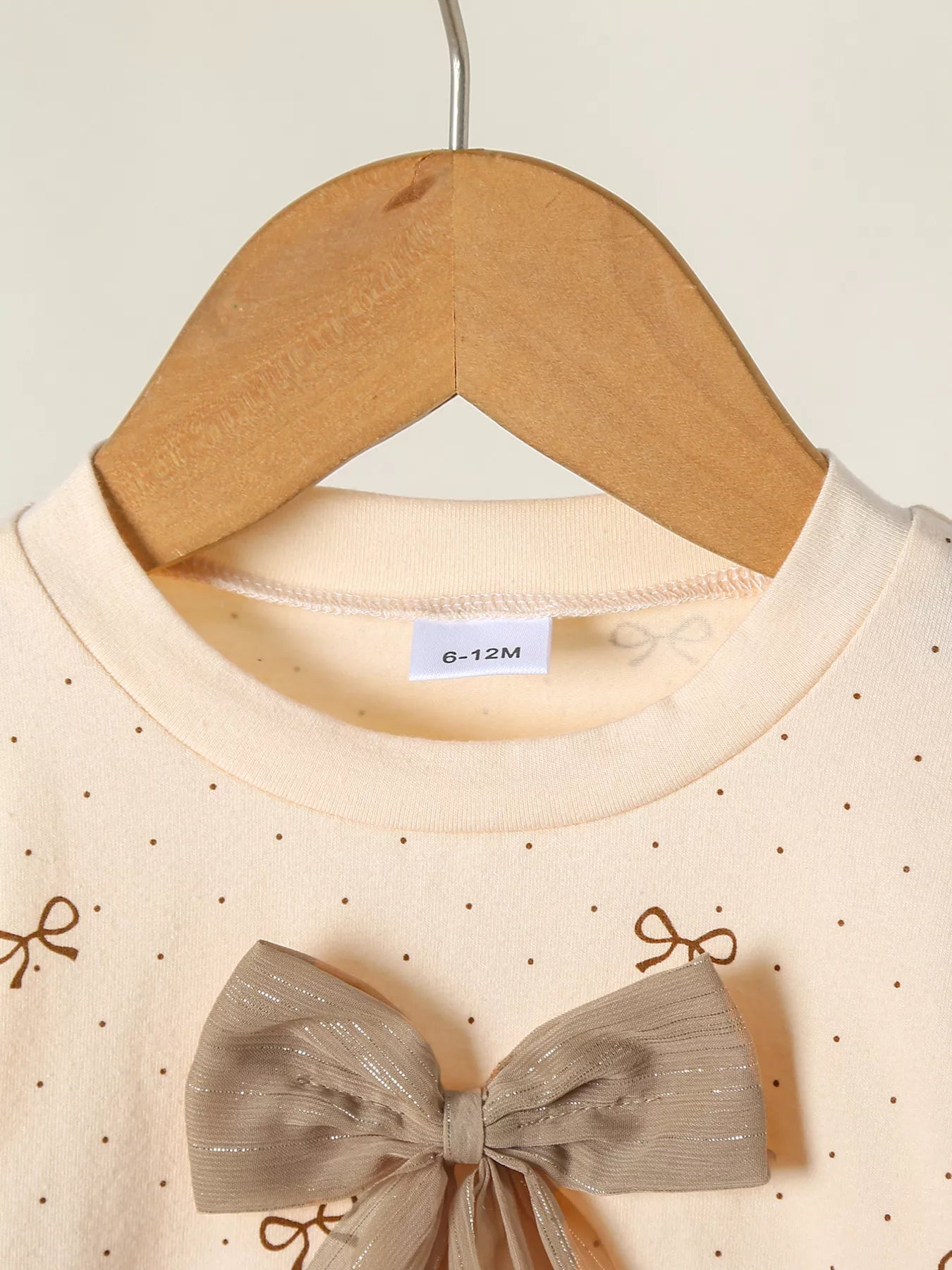 Children's Bowknot Ruffle Sleeve Top and Pants Set