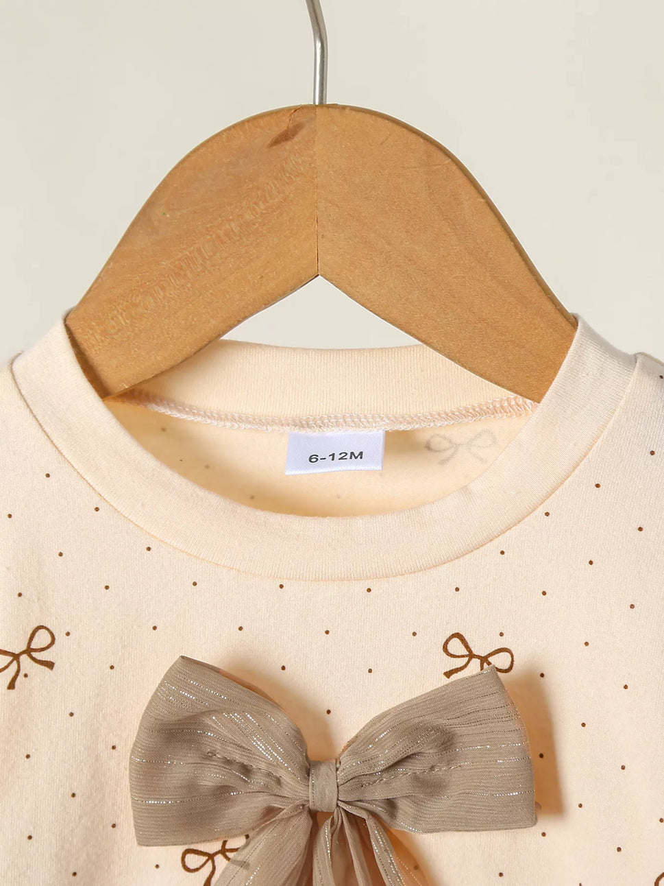 Children's Bowknot Ruffle Sleeve Top and Pants Set