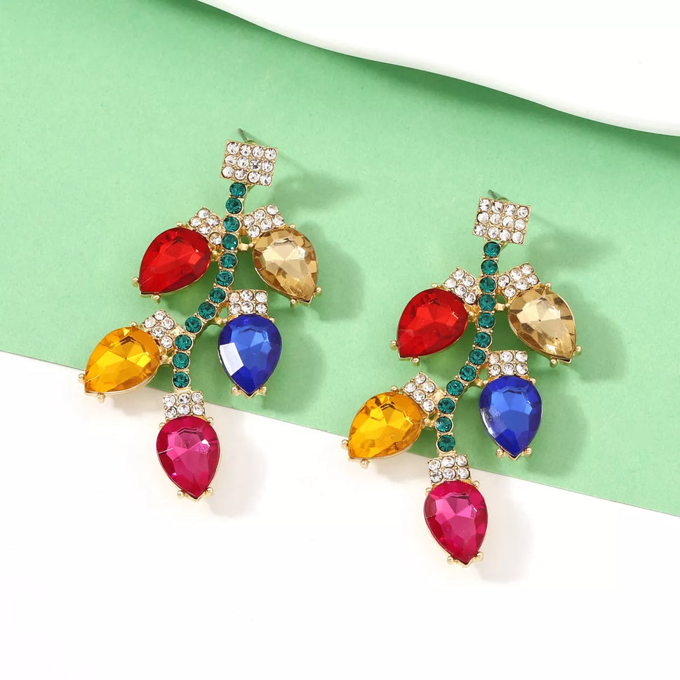 Christmas Rhinestone Drop Earrings
