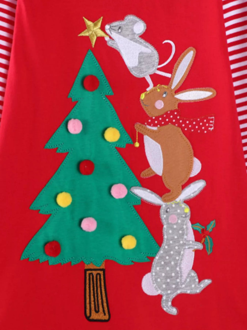 Children's Christmas Tree Animal Long Sleeve Dress
