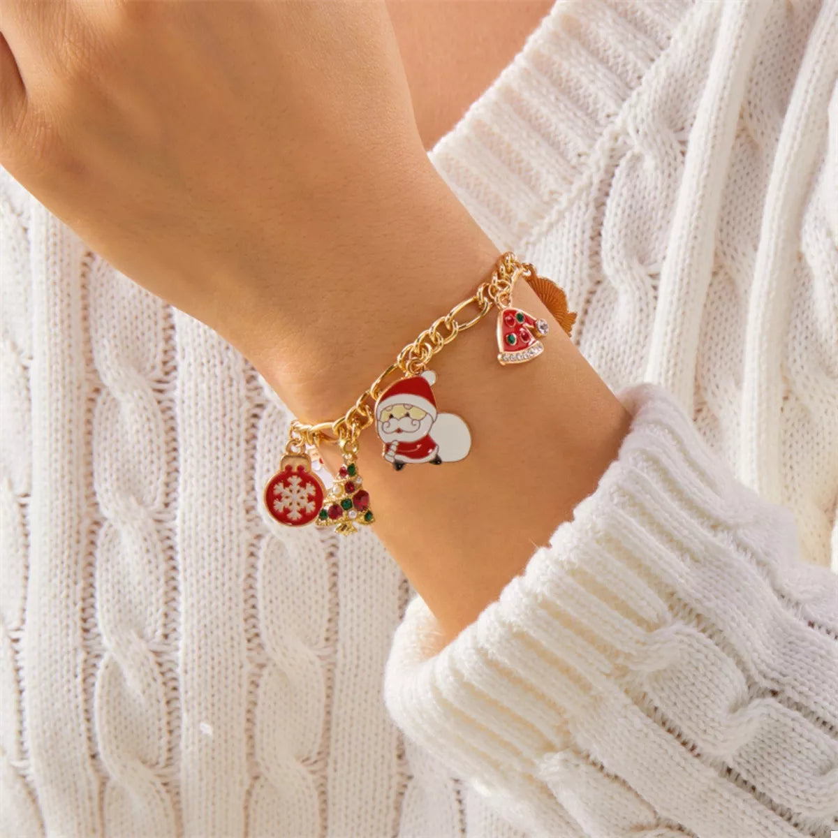 Christmas 18K Gold-Plated Charm Bracelet