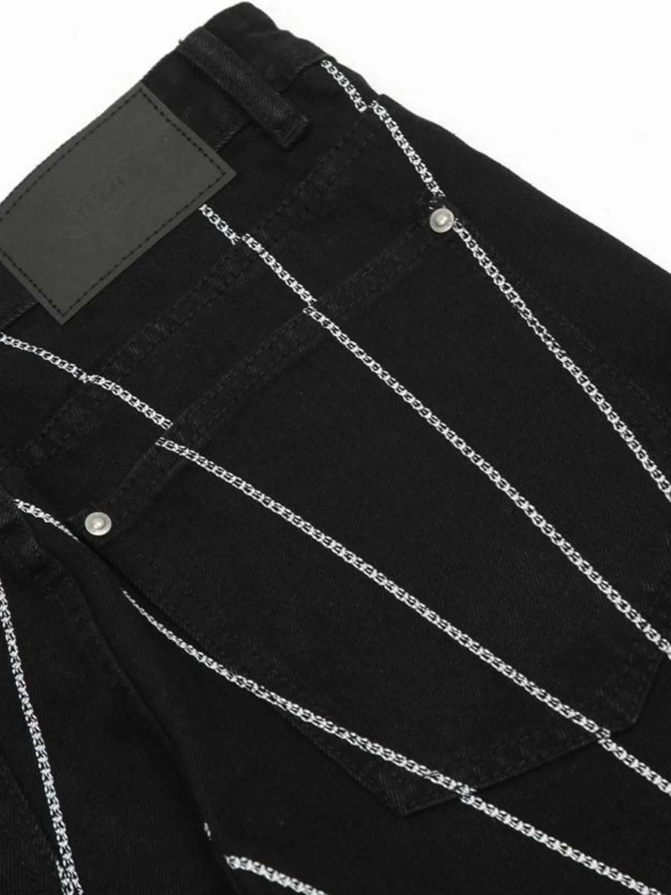 Men's Spider Web Embroidered Flared Jeans