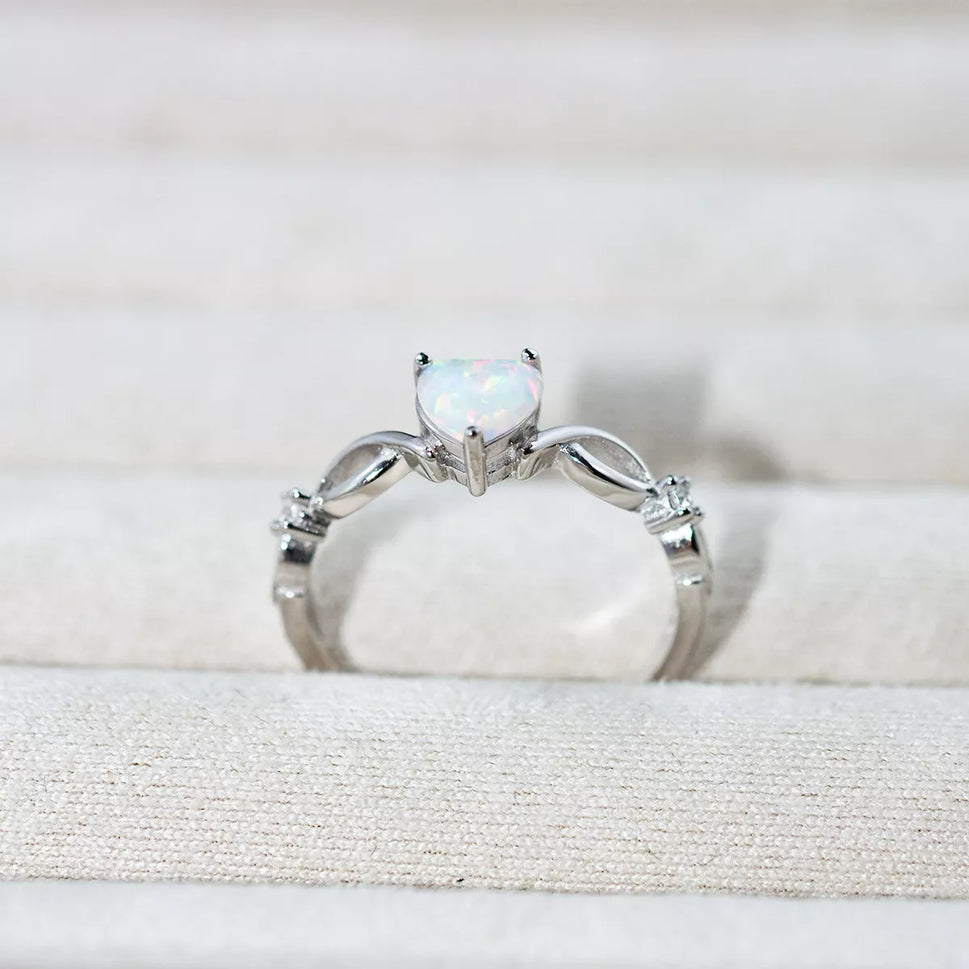 925 Sterling Silver Zircon Heart Ring