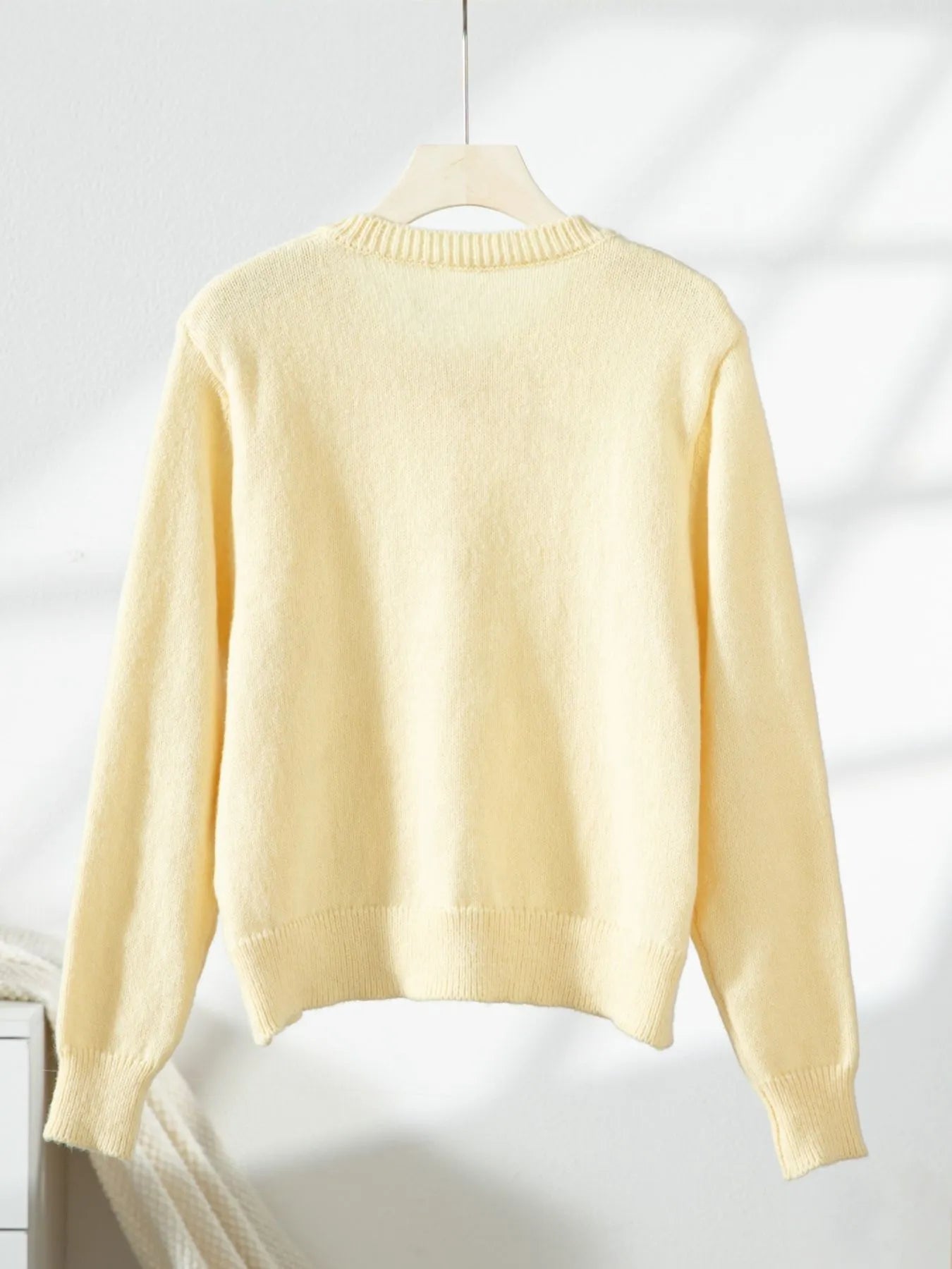 Button-Up Long Sleeve Knit Cardigan
