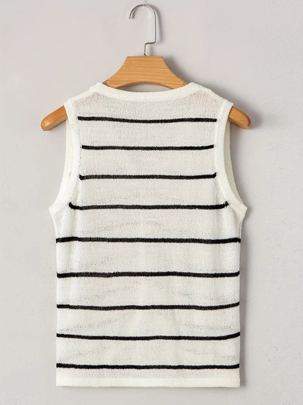 Striped Button Up Sweater Vest