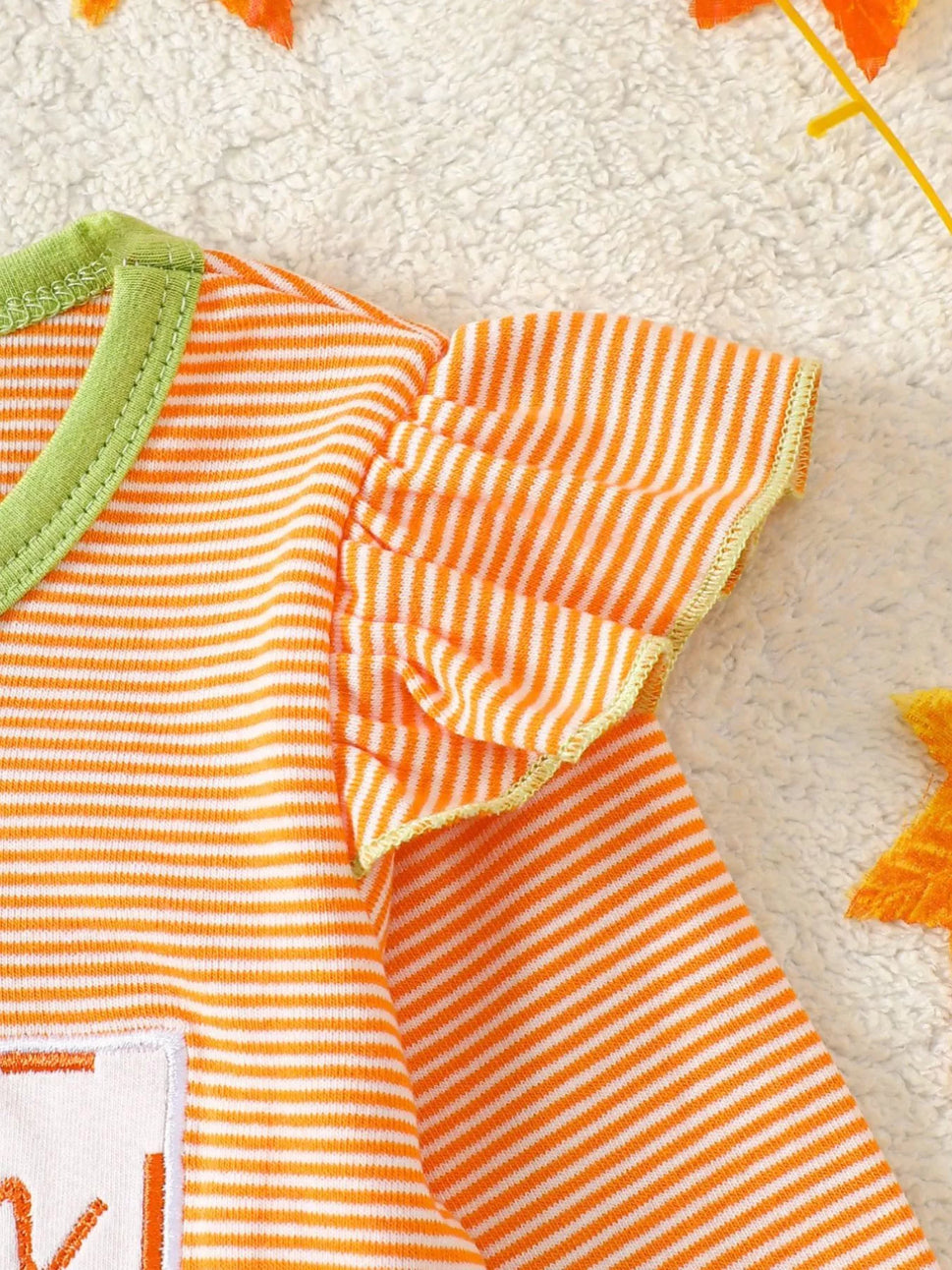 Children's Christmas-Themed Striped Snapped Legs Jumpsuit