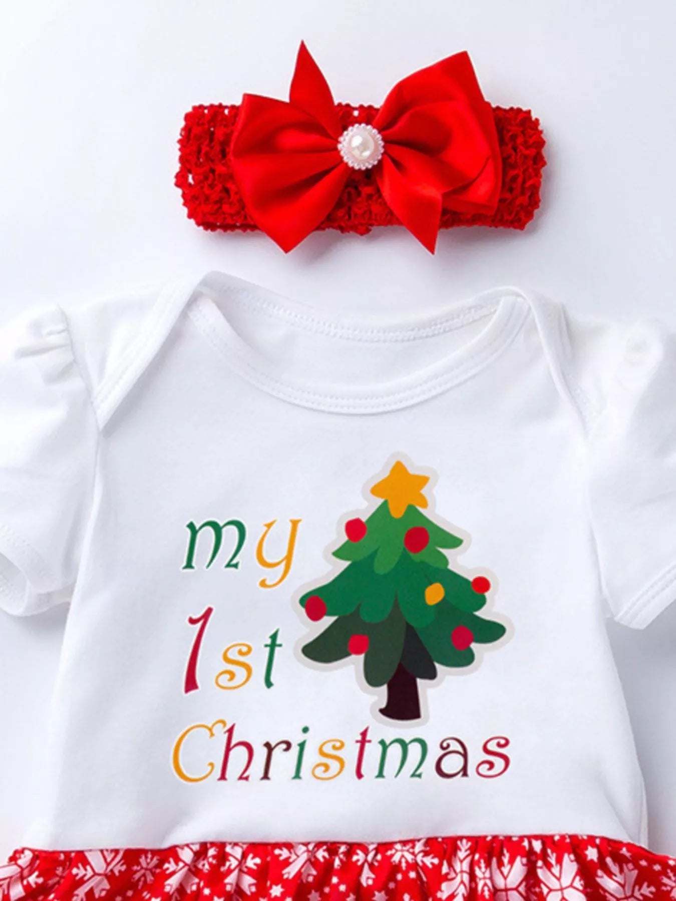 Children's Christmas One Piece Dress with Headband